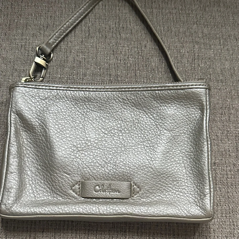 Cole Haan Metallic Gray Wristlet